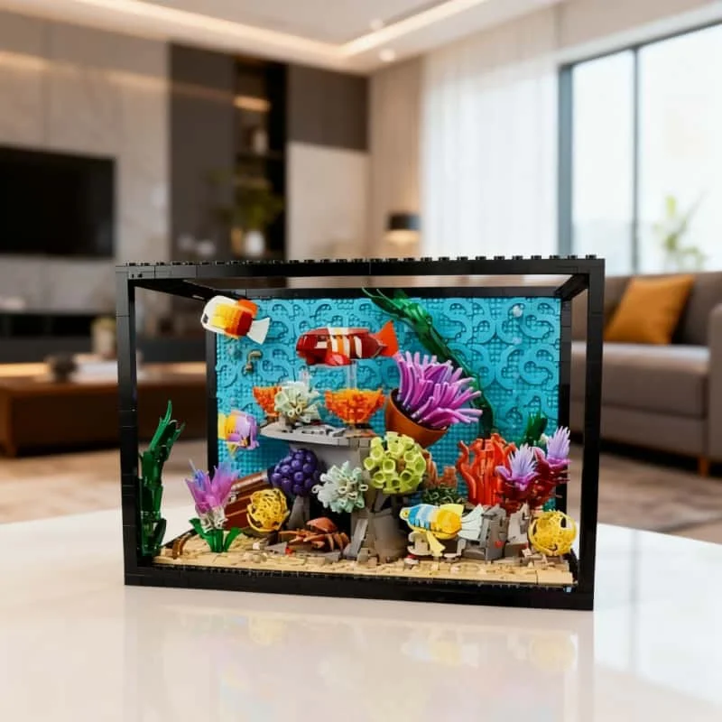

Новинка 2026 года: Конструктор-модель тропического аквариума с 4154 деталями, морскими животными, для взрослых, на Рождество и День рождения, подарок