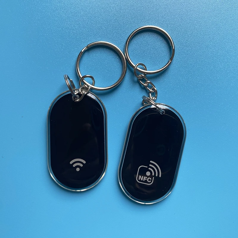 Imagem -04 - Chip Nfc Expoy Chaveiros 144bytestag Chave Iso14443a Rfid Keyfobs Token Nfc213 para Todos os Telefones Habilitados para Nfc 13.56mhz Nfc213