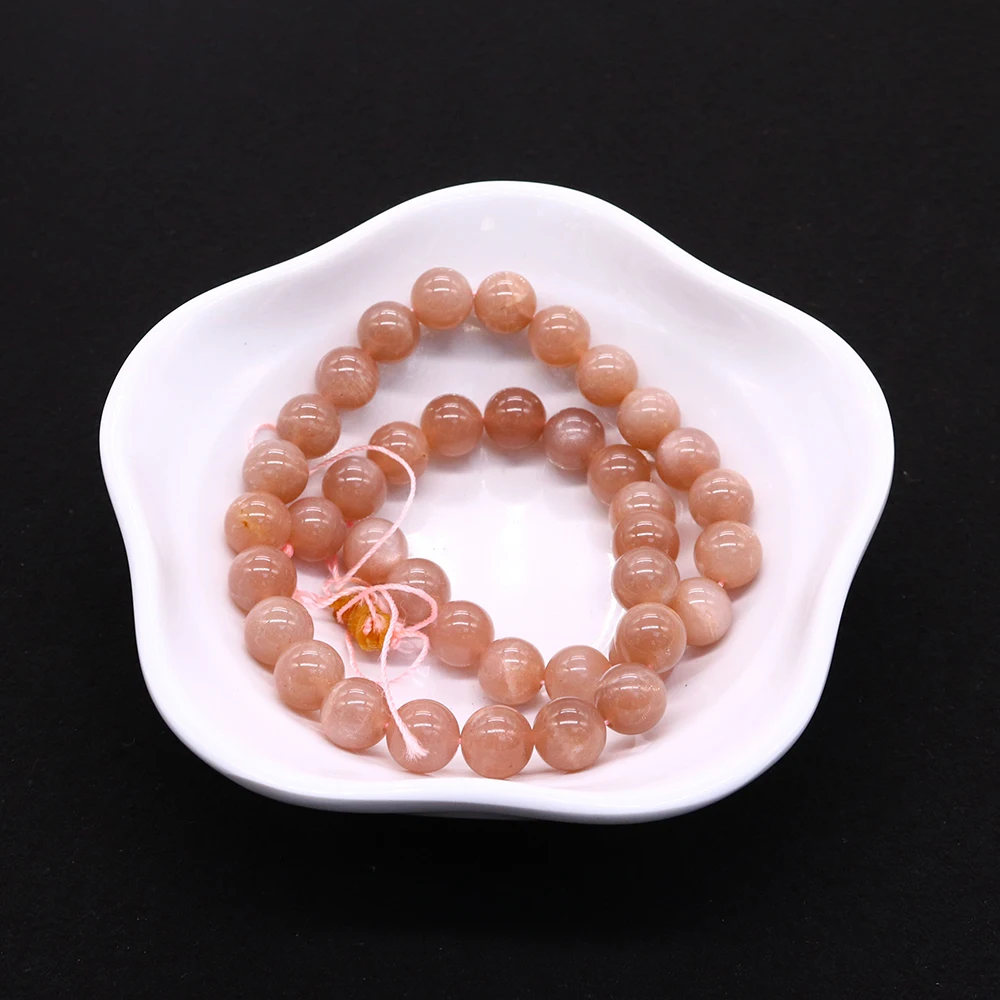 

Natural Sunstone Beads 4/6/8/10mm Round Polished Semi-precious Stone Loose Bead Handmade Necklace Bracelet Accessory 1 Strand