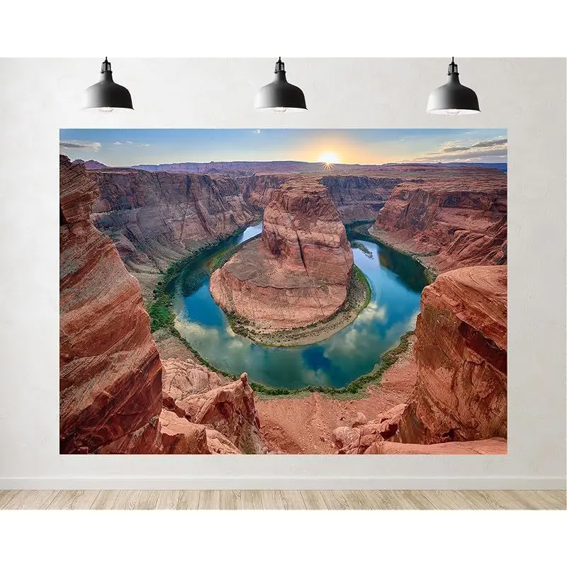 Stunning Large Canyon Landscape Tapestry Wall Art Polyester Photo Print Scenic Nature Photography Decor for Home Decoration Room