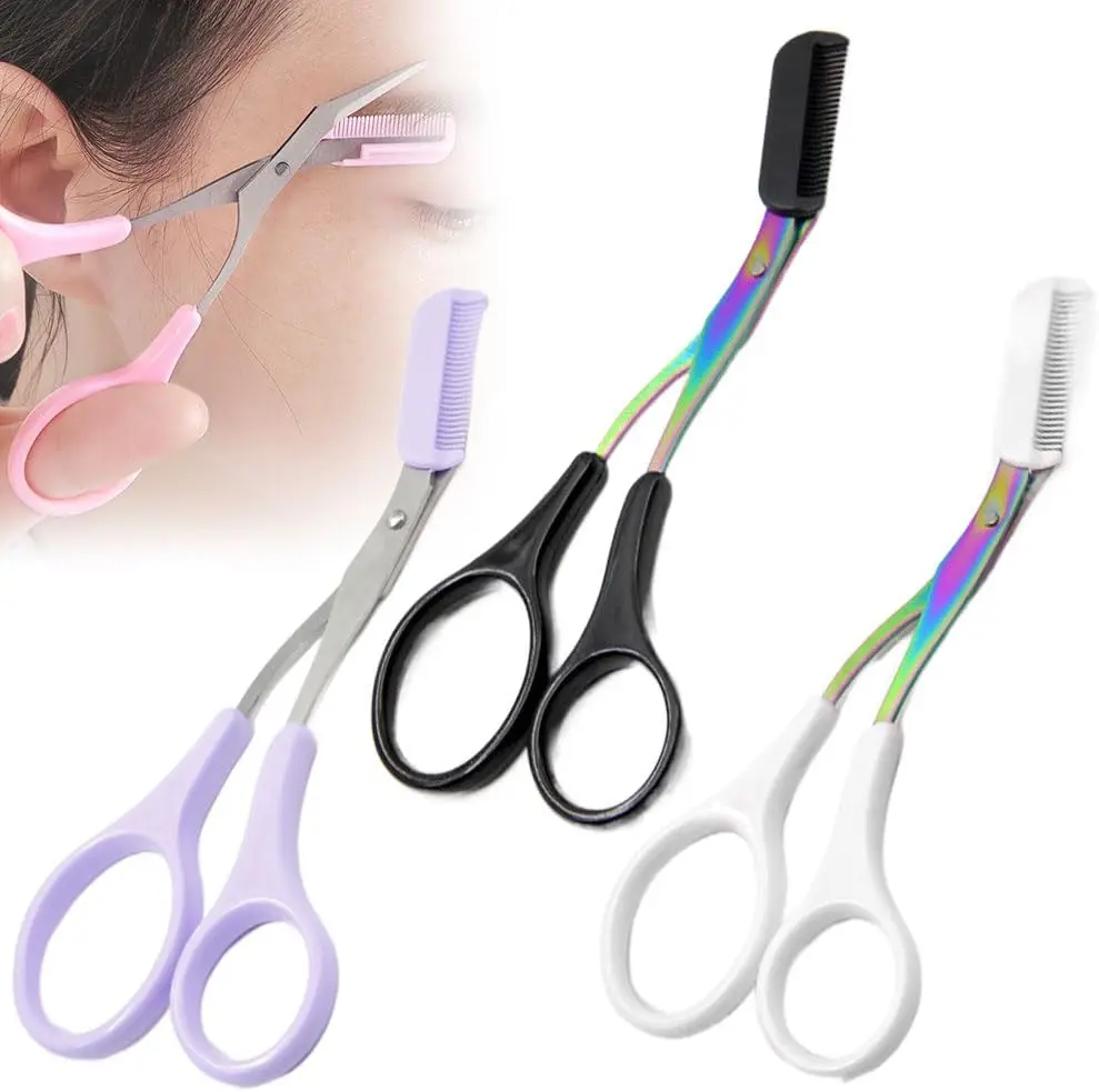 

Eyebrow Trimmer Scissor, Non-Slip Eyebrow Cutter Hair Removal Eyebrow Scissors Makeup Tool, Eyebrow Scissors with Comb Precision