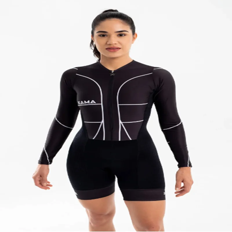 XAMA Summer long-sleeved women\'s Little Monkey Suit Training cycling suit GEL20D Sports Pro Cycling race kit