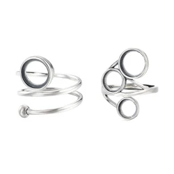 925 Sterling Silver Fashion Creative Adjustable Ring Blank Base Settings Inlaid Round Cabochons for Ring Jewelry Making
