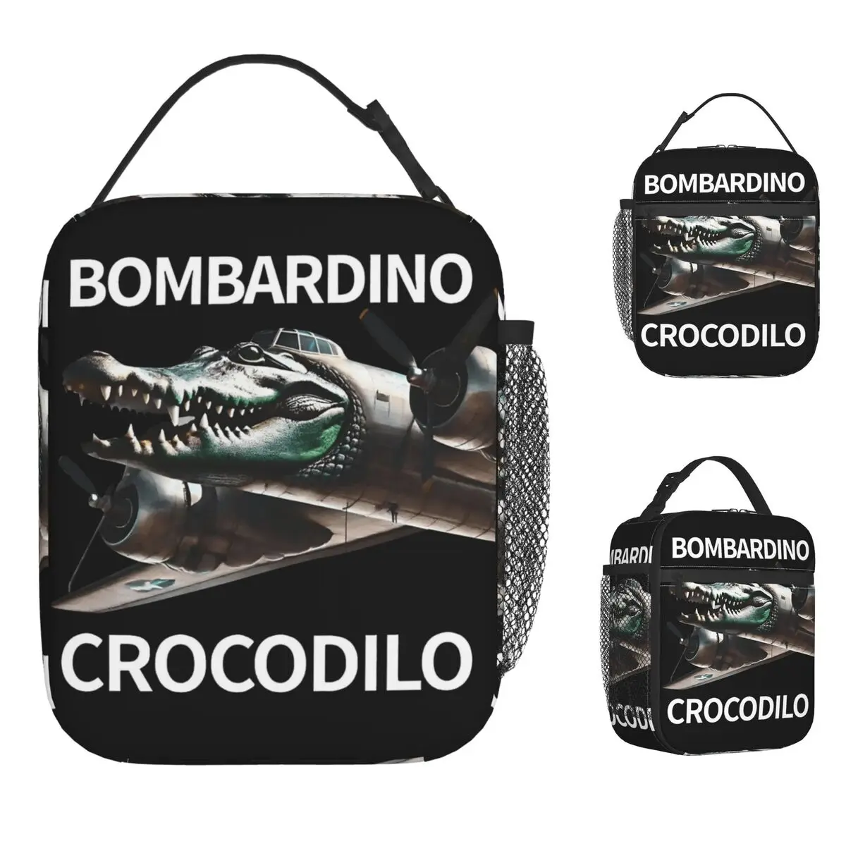 

Bombardiro Crocodilo Сумка для обеда Досуг Ланч-бокс Офисные портативные термосумки для обеда для взрослых Оксфордская сумка-холодильник с принтом