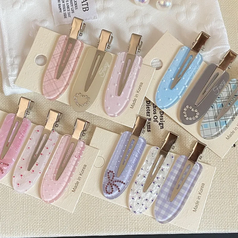 3pcs/lot pinces à cheveux sans pli pour filles, motif mignon, barrettes pour maquillage et lavage du visage, barrette à cheveux femme pinces latérales pour franges, pince cheveux fille accessoires à cheveux à pois