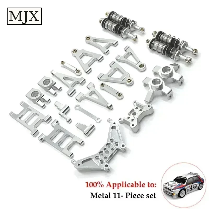 Peças de metal de alumínio para atualização de carro MJX série 14301, 14302, 14303 RC, braço oscilante, pára-choques, eixo de transmissão, peças de engrenagem.