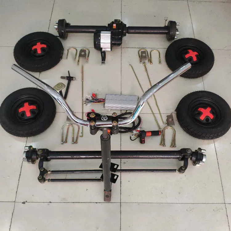 Triciclo elettrico a quattro ruote modificato veicolo assemblaggio 60v 1200w freno a tamburo completo asse differenziale posteriore