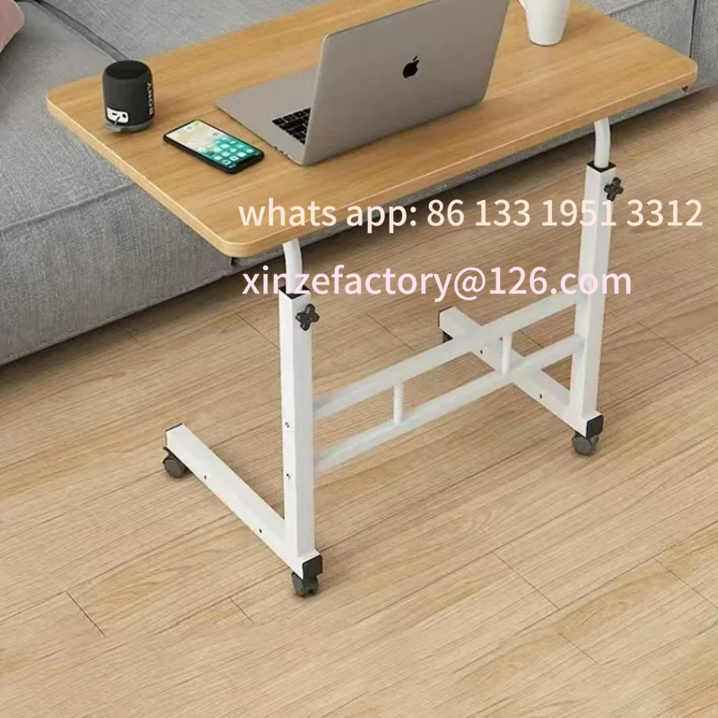 Customizable Height-Adjustable Mobile Desk with Wheels Auxiliary Table