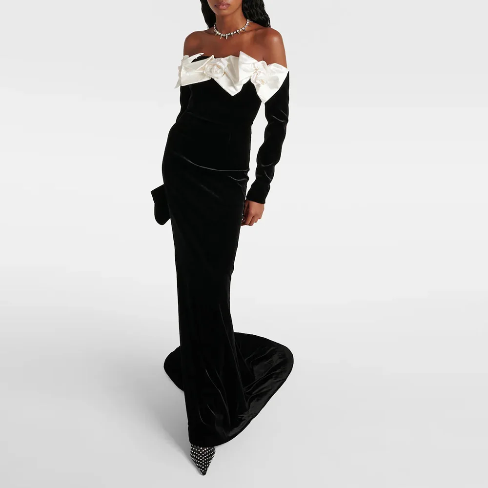 

Formal Evening Dress For Sexy Women 정장원피스 Vestidos de festa Elegant Off Shoulder Appliques Elegant Cocktail Party Prom Gowns