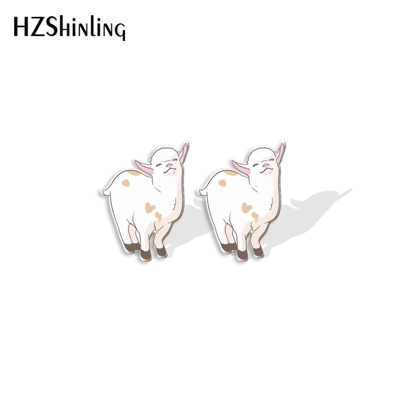 2022 New Goat Stud Earring Funny Animal Acrylic Resin Earrings Epoxy Handmade Jewelry Gifts Friends