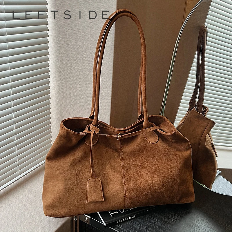 

Левая сторона, сумки на плечо из искусственной замши для женщин, тренд 202, женская корейская модная женская сумка-тоут, роскошные брендовые сумки и кошельки