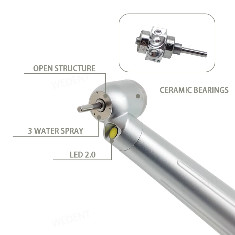 E-generator Surgical Handpiece Back Cover Exhaust 45 Degree Three Water Spray Angle with ISO