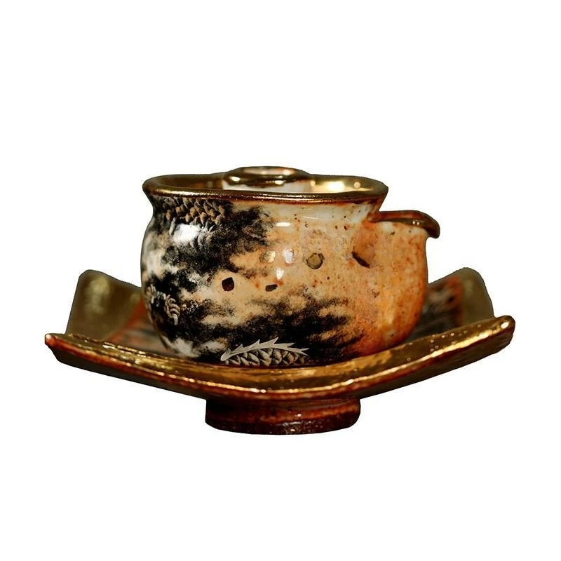 Firewood Shino Treasure Bottle Pot, Grass Mud Hand Painted Inlong Cover Bowl Hand Pot Household Japanese Tea Set Brewing Teapot
