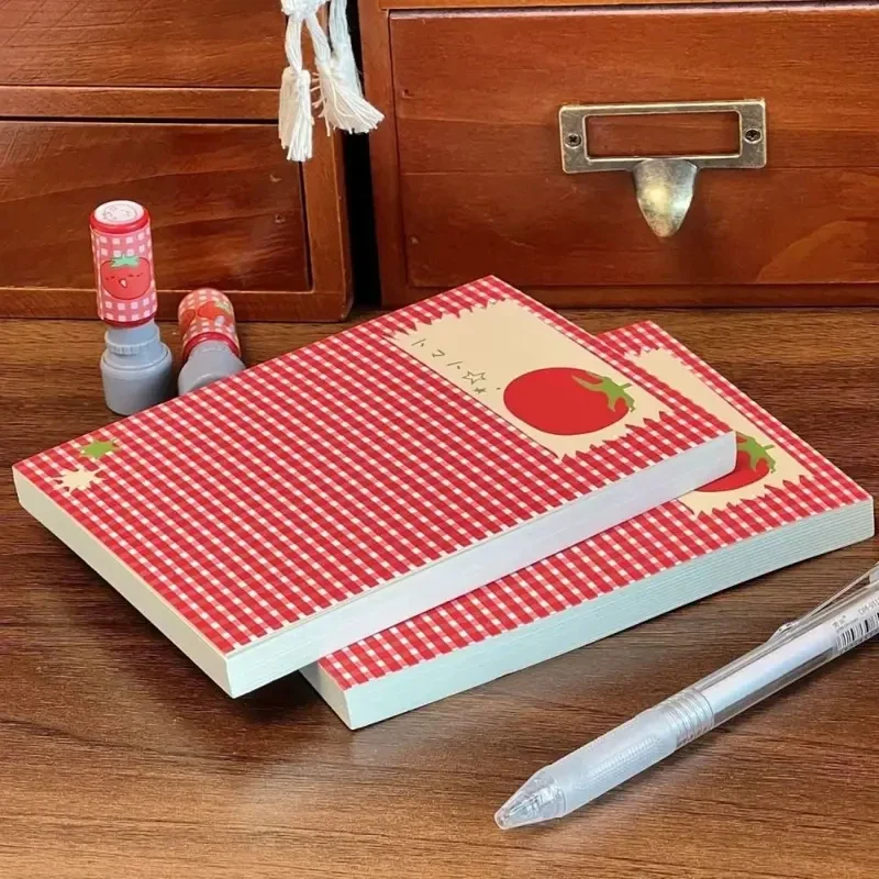 3Pcs Tomato Pattern Thick Blank Notepad, 78 Sheets Paper Notebook, Multipurpose for Sketch, Painting, Note & Mind Map Making