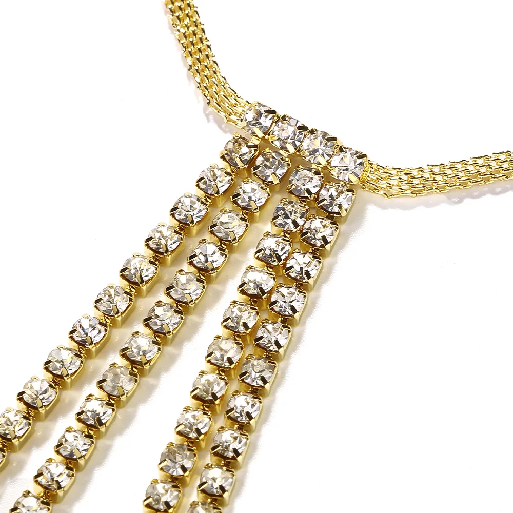 Fashion Rhinestone MultiLayered Thigh Chain Leg Accessories Rave Outfit Crystal Body Chain Bikini Jewelry Belt Elasticity Gifts