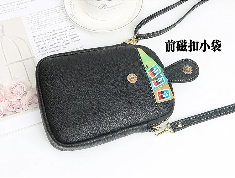 Modische Handytasche Damen Umhängetasche Einschultrige Mini Quadratische Tasche Kartenhalter Tragbare PU-Leder Geldbörse – Detail 14