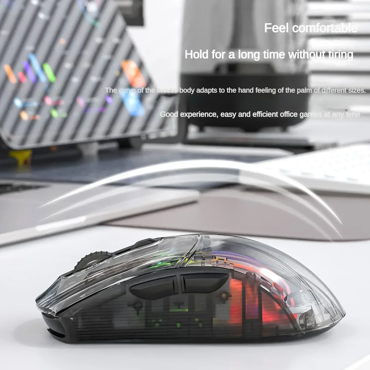 Attack Shark X2 Pro Mouse Wireless Tri-Mode RGB Display batteria trasparente Mouse da gioco per PC e-sport con base di ricarica magnetica