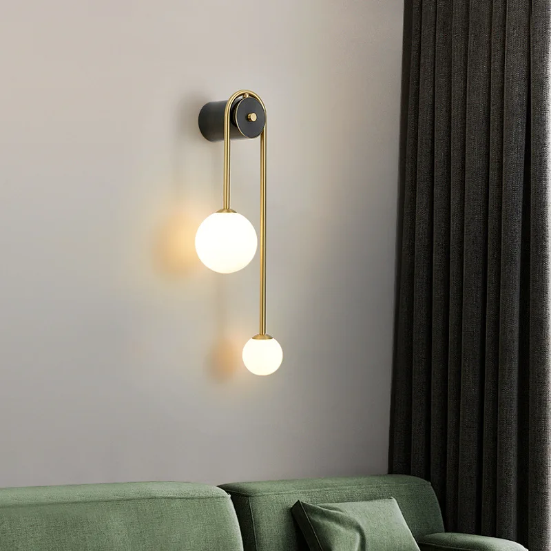 Imagem -03 - Modern Nordic Vidro Bola Lâmpada de Parede Led Ouro Abajur Iluminação Interior Sconce Luminária Luz Home Decor Sala de Estar Quarto