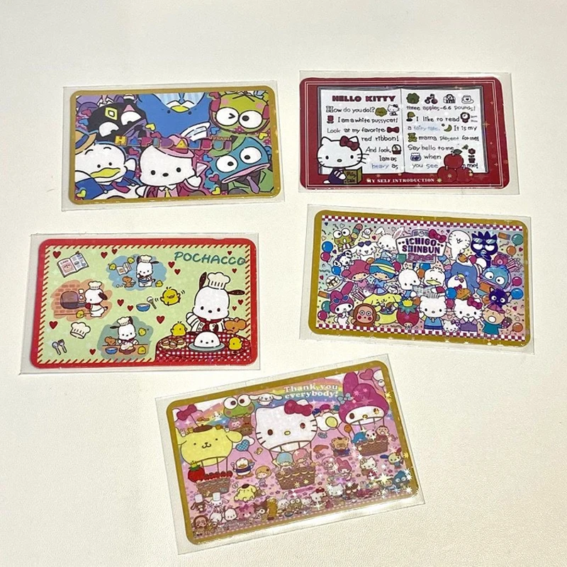 5PC Kawaii Laser 3-inch Collection Card Harajuku Japanese Charm Set Card Collectible Home Decoration Ornaments Birthday Gift