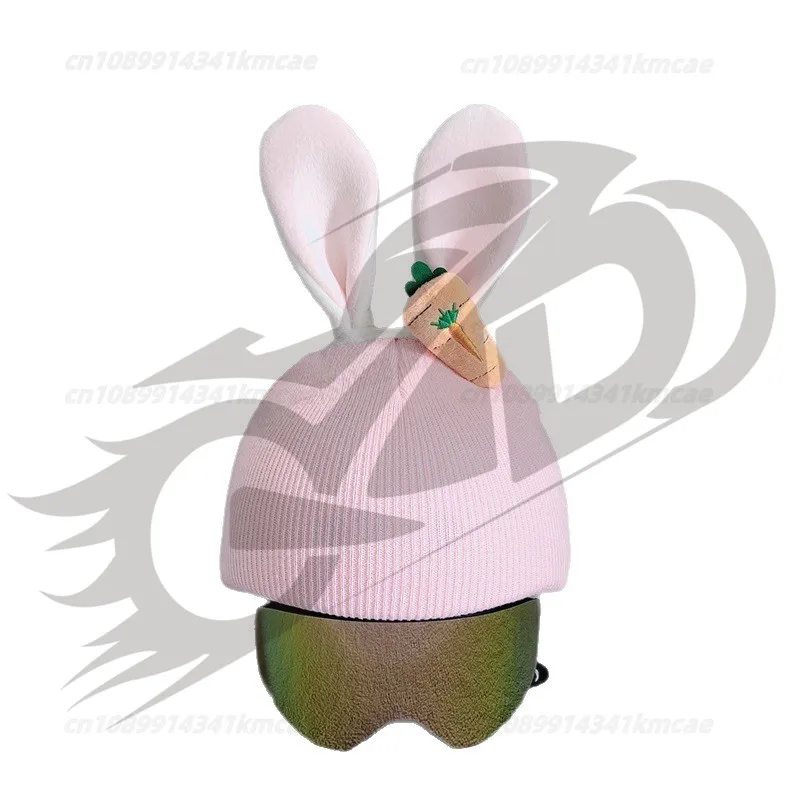 

Декоративные ушки животных для шлема: милые ушки кролика с морковкой, аксессуары для лыжных шлемов, чехол для шлема, маска для лыжников