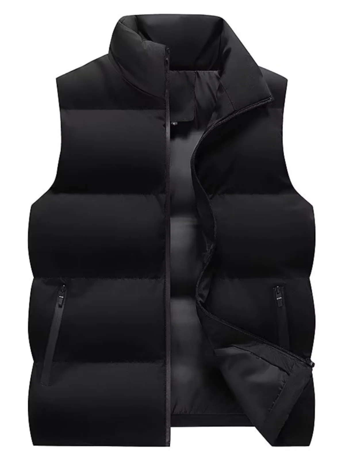 

Warm Fce Lined down Vest for Men Lightweight Durable Autumn Winter Workwear Casual Outerwear Zipper Closure Color