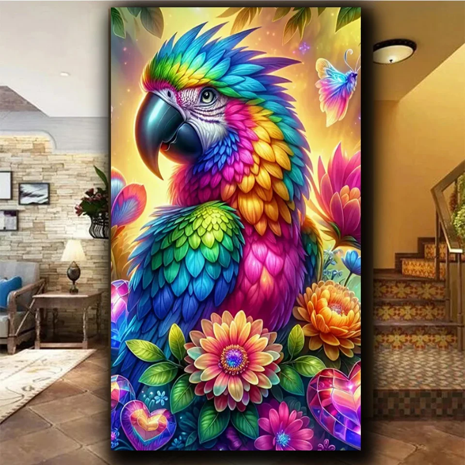 

Красочный попугай, алмазная живопись «сделай сам», ювелирные изделия, вышивка крестиком, Алмазная художественная хрустальная мозаика, новейшая креативная птица, домашний декор, подарок