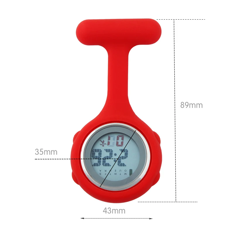 FOB Pocket Nurse Watch Silicone Digital Nurse Watches Brooch Lapel Medical Clock Gift for Nursing Doctor Hospital Clock Unisex