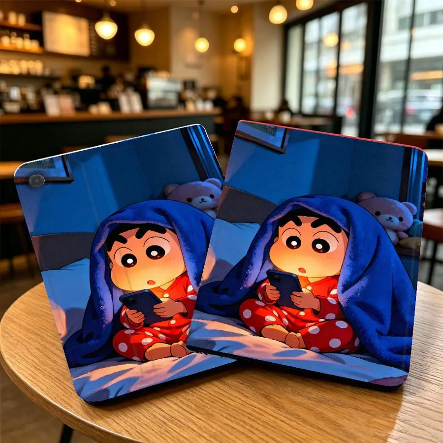 Case for Samsung Galaxy Tab S9 FE S7 S8+ S10 Plus S9+ S10 Lite S10FE S11 A7 Lite A8 A11 A9Plus with Pencil Slot Funny Shin-Chans - view 6