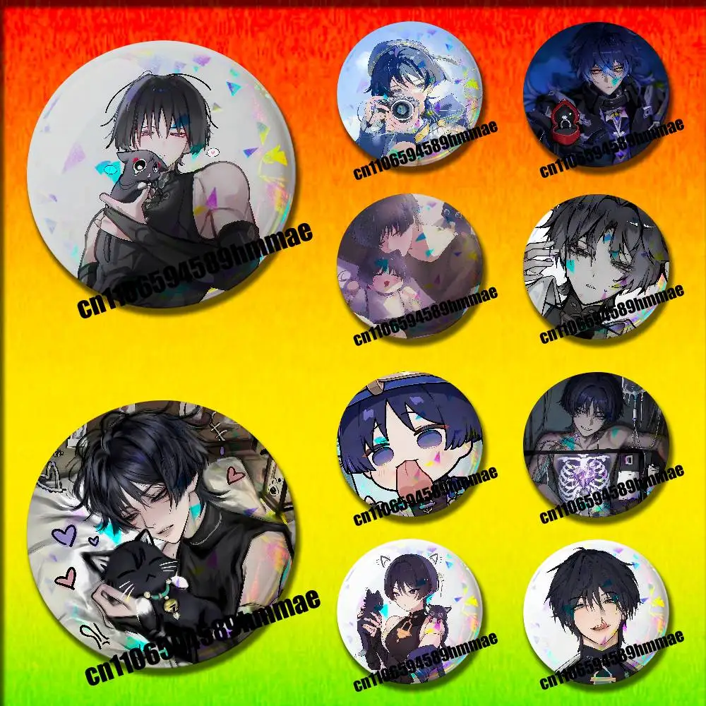 

For Scaramouche Wanderer Genshin impact Emblem Round Pins Insignia Badge Cover Ornament 32mm Brooch Button Cosplay