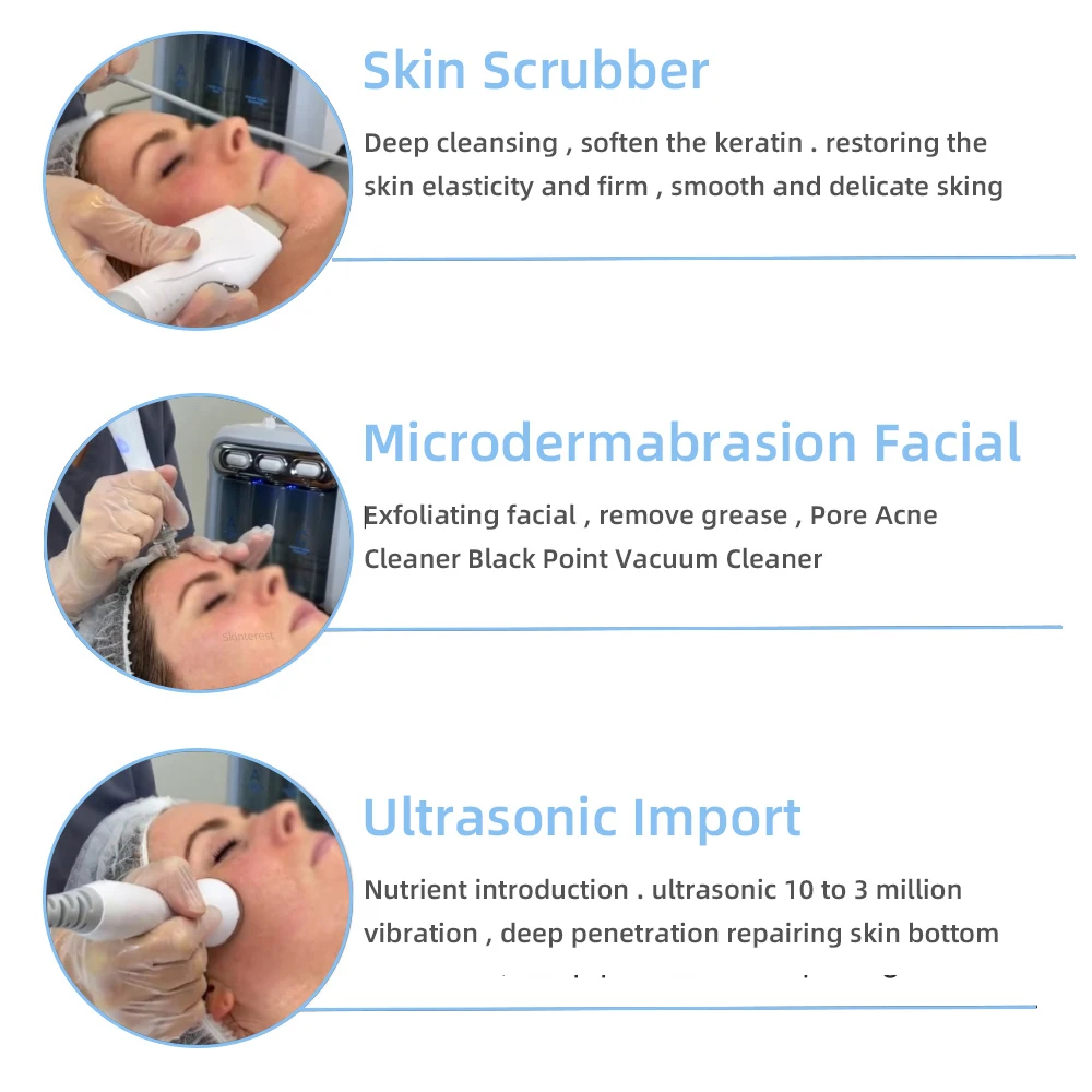 6/7 en 1 Dermabrasion Peel Spa Machine faciale rajeunissement de la peau Hydro Dermabrasion Hydro Aqua dispositif de soins de la peau visage nettoyage en profondeur