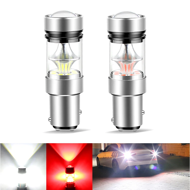 2* For Peugeot 206 207 301 307 308 408 508 100W 1157 BAY15D P21/5W CANBUS  Error Free LED STOP/TAIL bulbs Led Brake Lights 12V