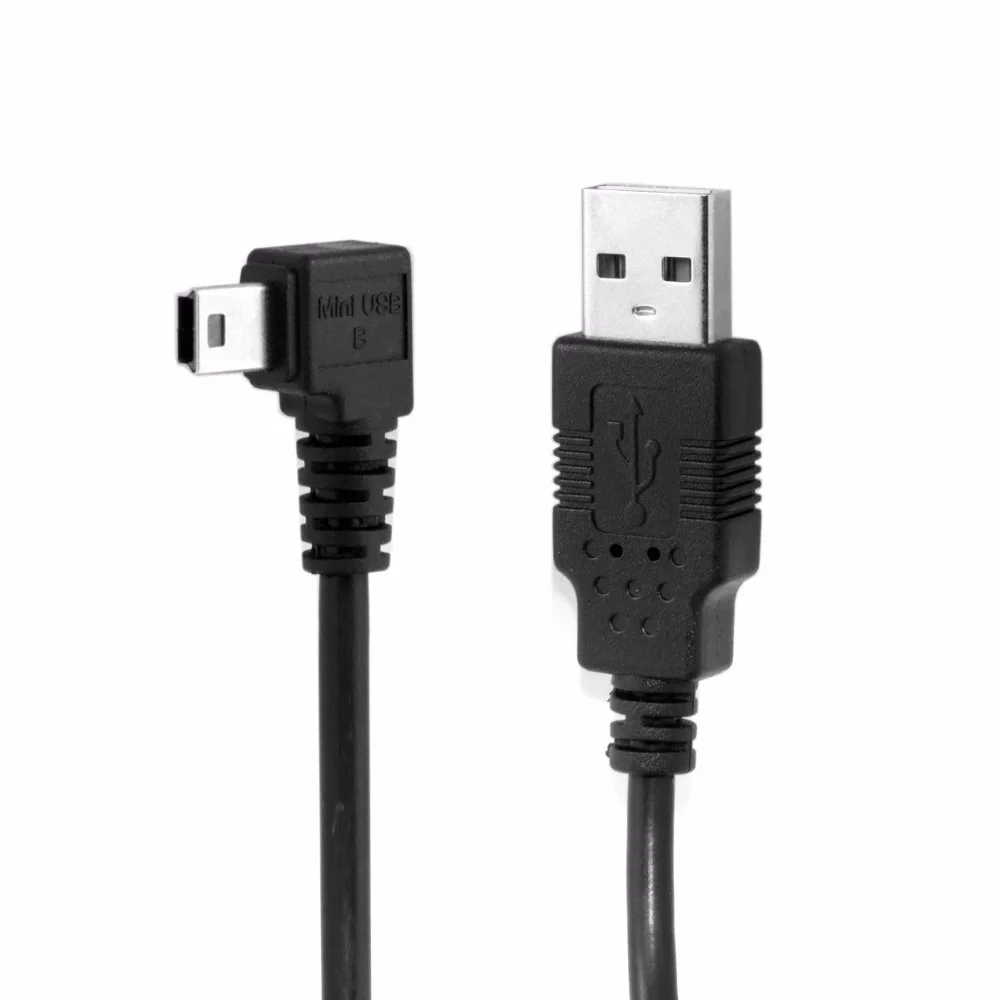 CY Xiwai  Mini USB B Type 5pin Male Left Angled 90 Degree to USB 2.0 Male Data Cable with Ferrite 3.0m