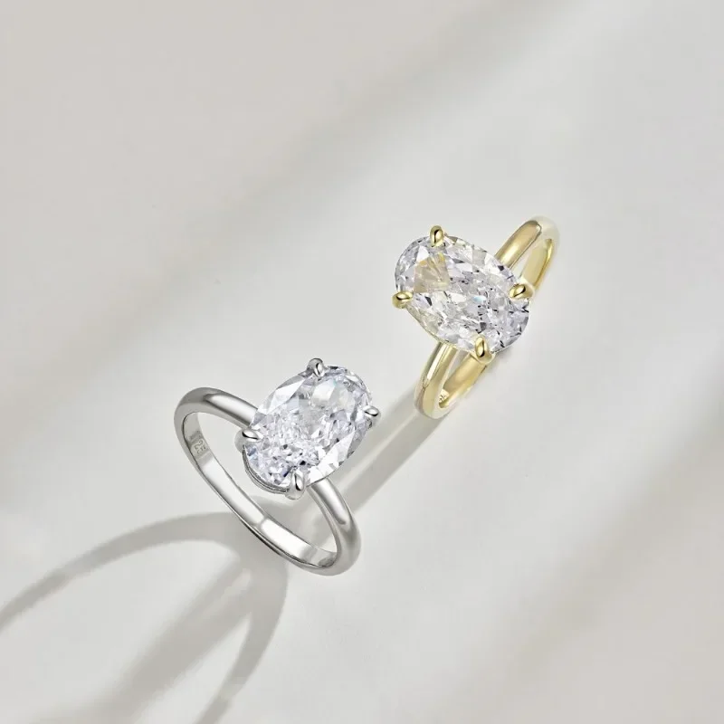 

Серебряное кольцо Shining U S925 с овальным бриллиантом огранки «Крошеный лед» 8*12 мм, высокоуглеродистый алмаз, изысканное ювелирное украшение для женщин, для свадьбы