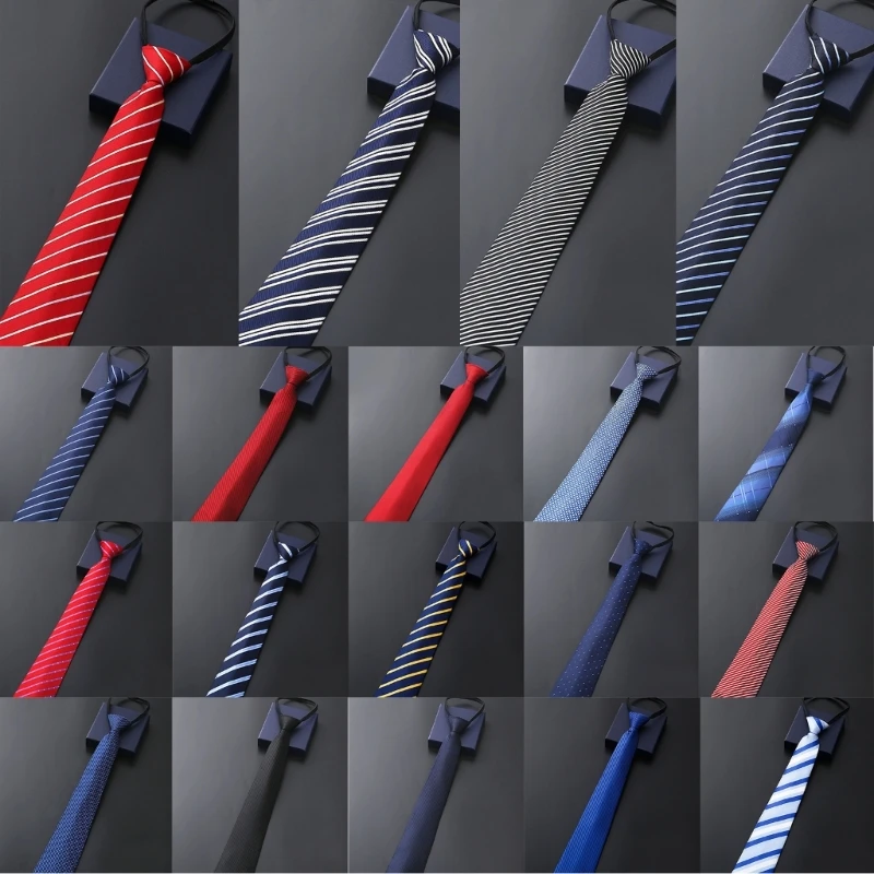 

Fashion Neckties for Taking Photo Male Men Casual Color Necktie Zipper Design Fashion Neckwear for Wedding Party Suit Dropship