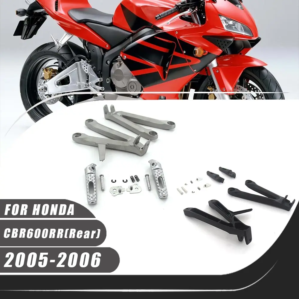 Motorcycle Rear Passenger FootPeg Bracket Footrest Foot Rests Set For Honda CBR600RR 2005 2006 CBR 600RR