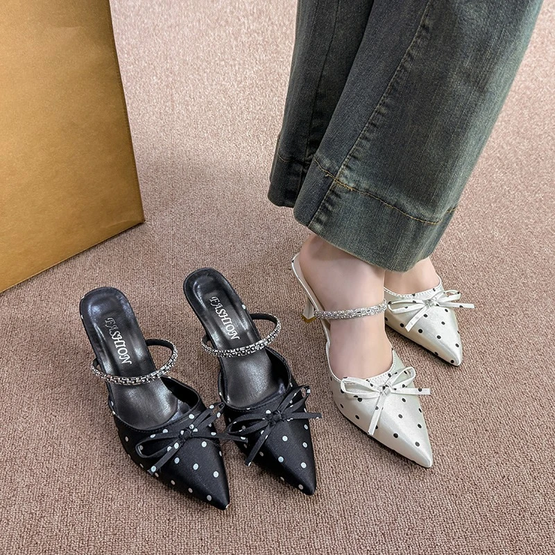 

2026 Spring New Stiletto Baotou Half Slippers for Women To Wear Outer Temperament Pointed Sandals