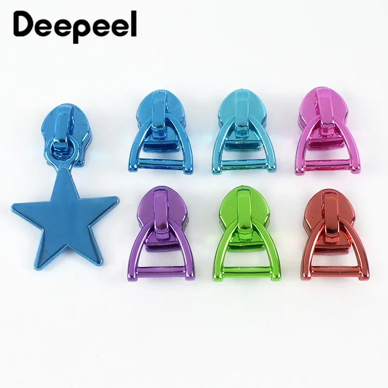 5/10Pcs Deepeel 5# Nylon Zipper Slider Bag Jacket Zip Puller Head Clothing Closures Zippers Repair Kits DIY Sewing Accessories