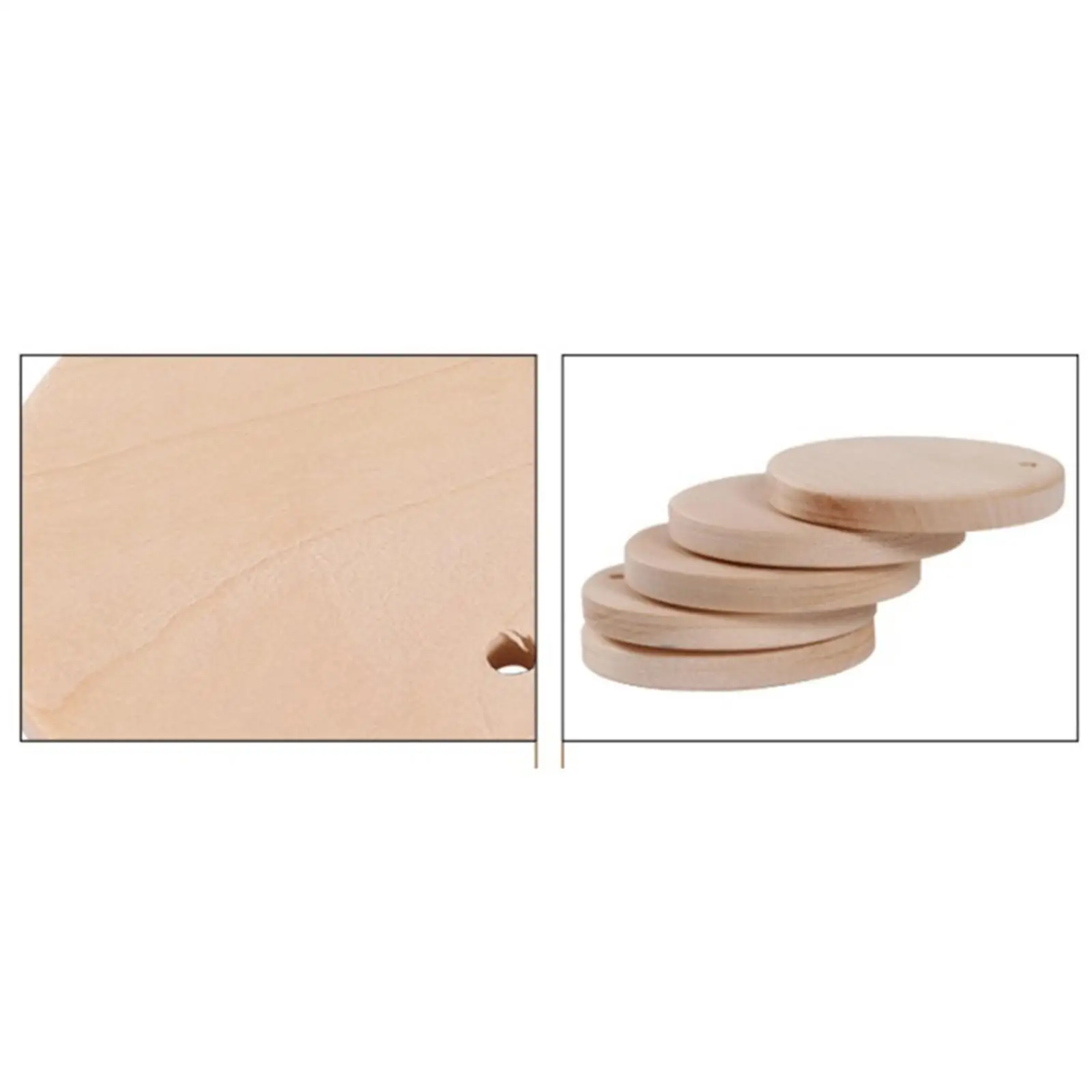 Round Wooden Discs Keychain with Rings for Painting Decorating Unfinished Craft Supplies