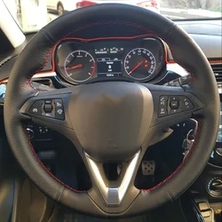 Car Steering Wheel Cover For Opel Astra (K) Corsa (E) CrosslandX GrandlandX Insignia Customized Steering Wrap Microfiber Leather