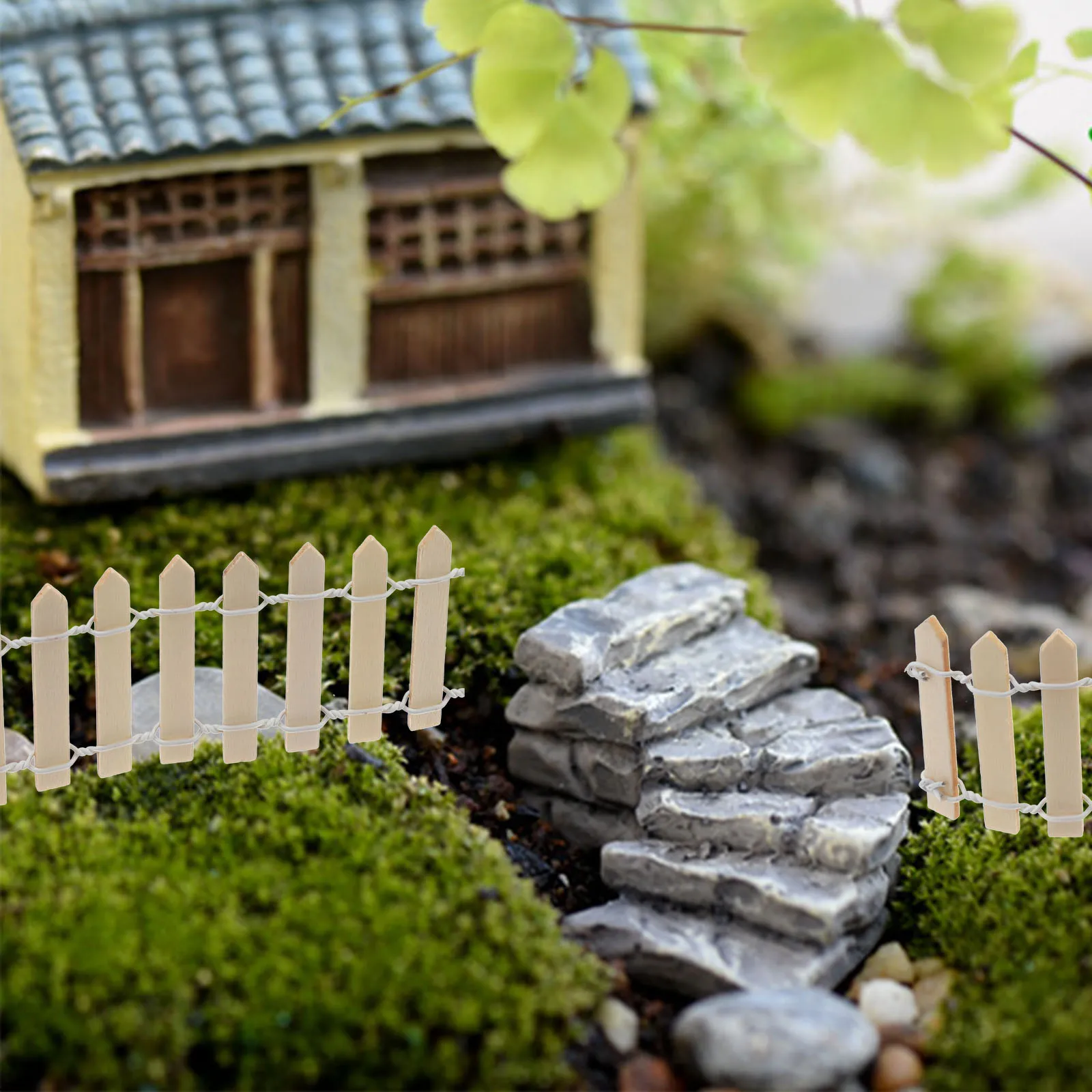 سياج مصغر خشبي يمكنك صنعه بنفسك لحديقة الجنية لبيت الدمى بونساي تررم ديكور منزل صغير سياج حديقة خرافية #1