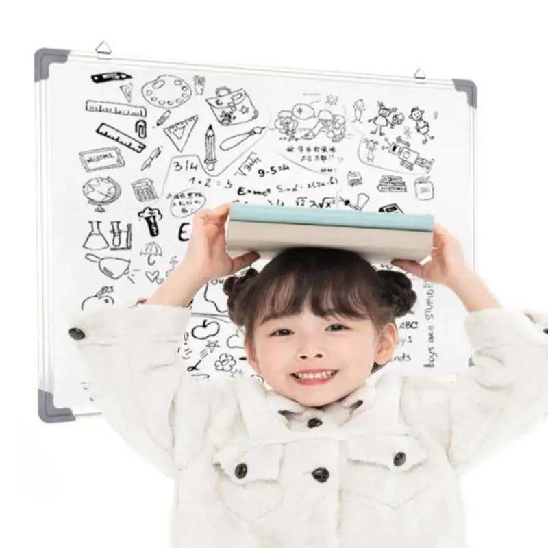 New.Wall-Mounted Double-Sided Magnetic Aluminum Whiteboard With Two Magnets &Whiteboard Marker With Eraser For Teaching Learning