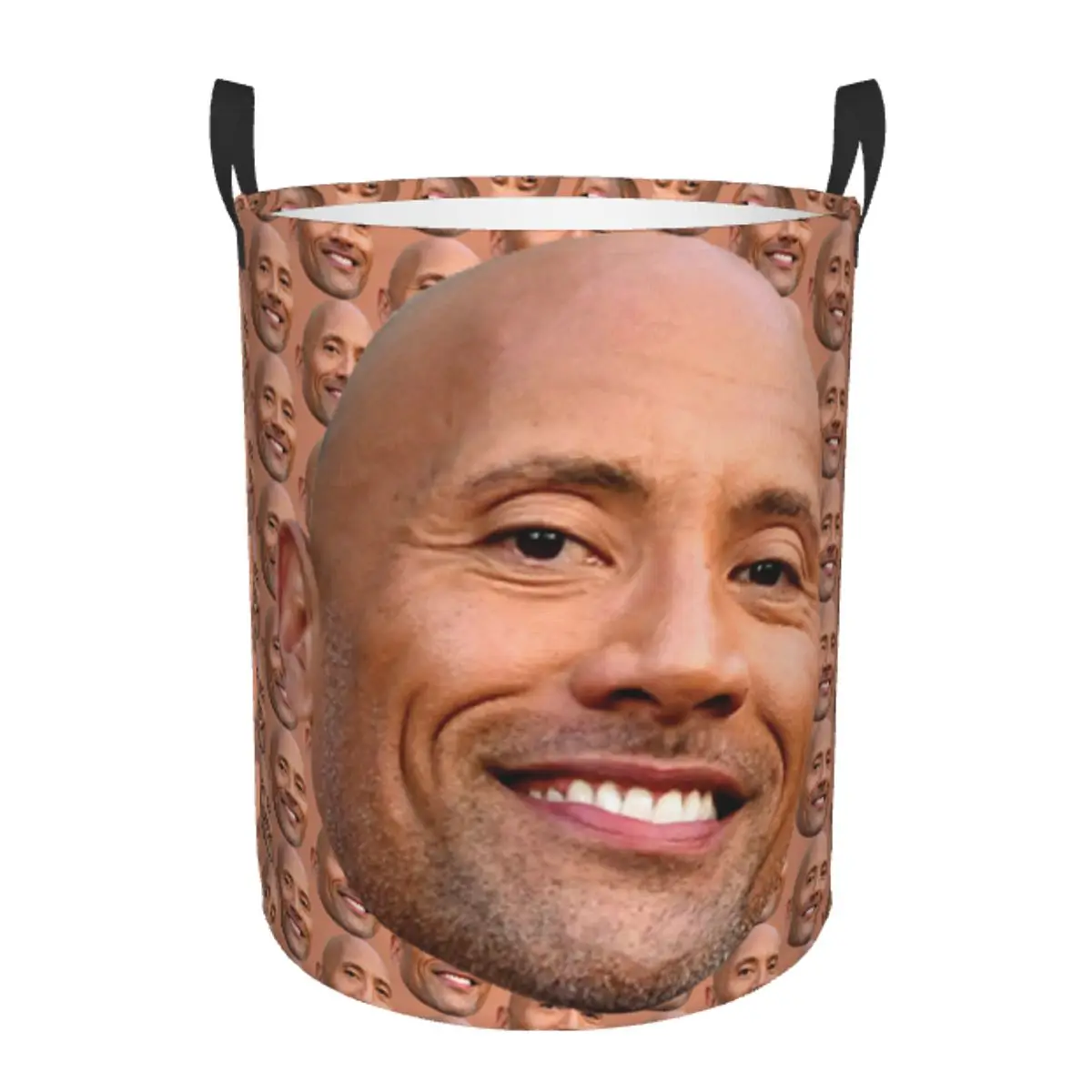 Cesta de lavandería personalizada The Rock Face Dwayne, cesto de ropa plegable de Actor americano Johnson para guardería, contenedor de almacenamiento de juguetes para niños