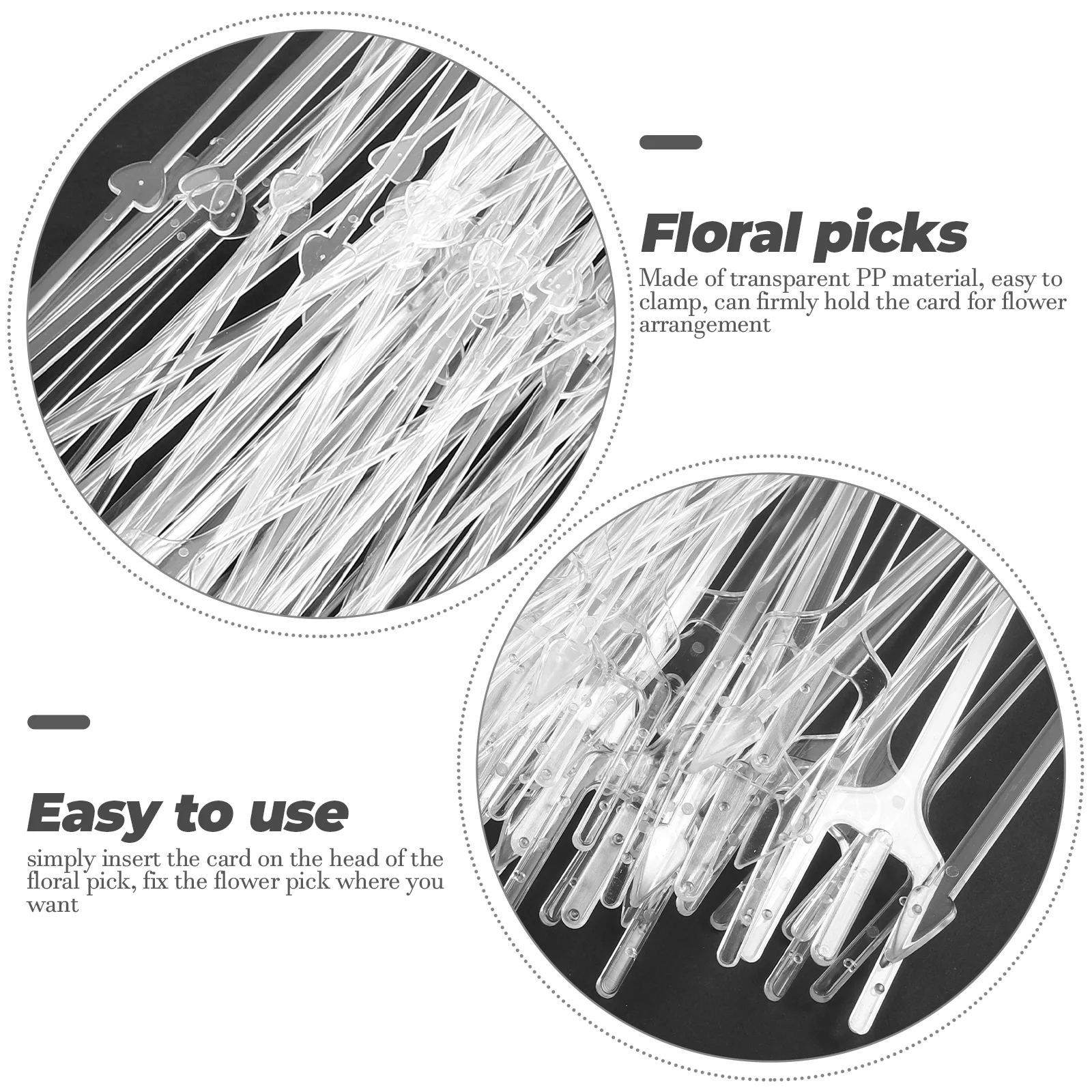 

Floral Picks Card Holder for Arrangement Wedding Bouquet Plastic Flower Stick PP Material Firm Hold Ideal Valentine