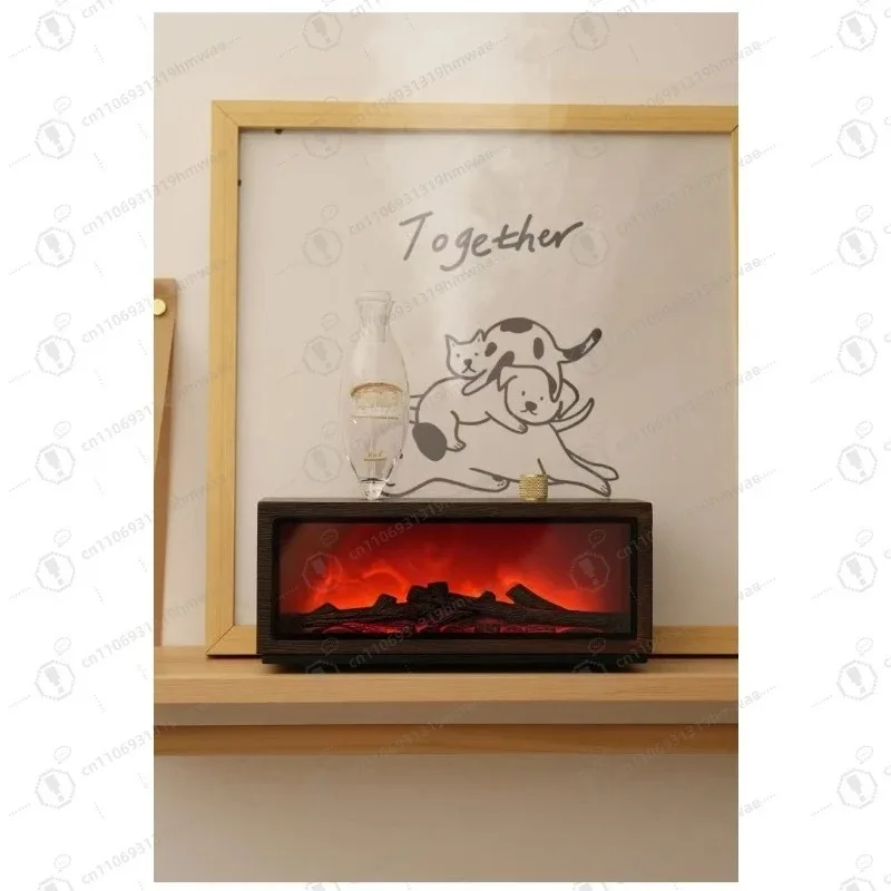 Simulated 3D flame fireplace cold smoker, home bedroom atmosphere ornament