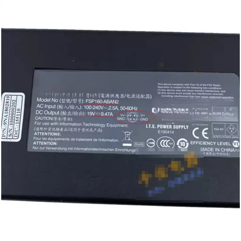 LL for Fsp Group Inc. FSP180-ABAN2 4-pin 19V 9.47A Power Supply Adapter Charger