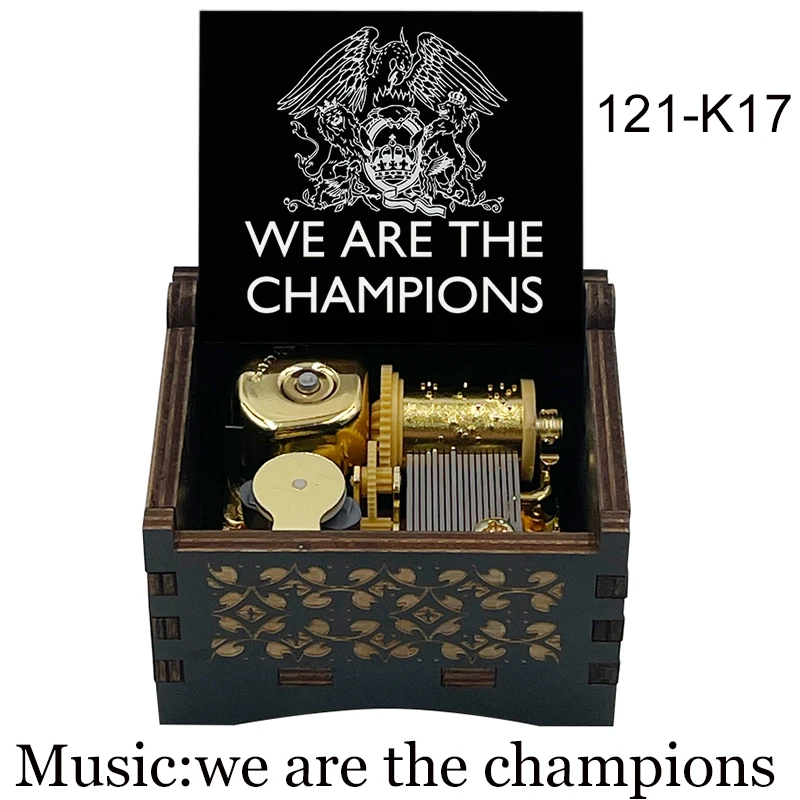 الذهبي الميكانيكية نحن بطل صندوق الموسيقى الرقمية اللون طباعة بوتيك الموسيقية هدية الأسرة عيد الميلاد مكتب الديكور #6