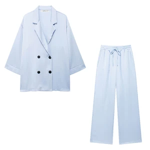 Phụ nữ đôi Tresado Willshela-Blazer và Quần eo đàn hồi, Lady Chic, bộ đơn sắc, thời trang cổ điển, 2 mảnh 8 Bán hàng chính Blazer Elastano - №2