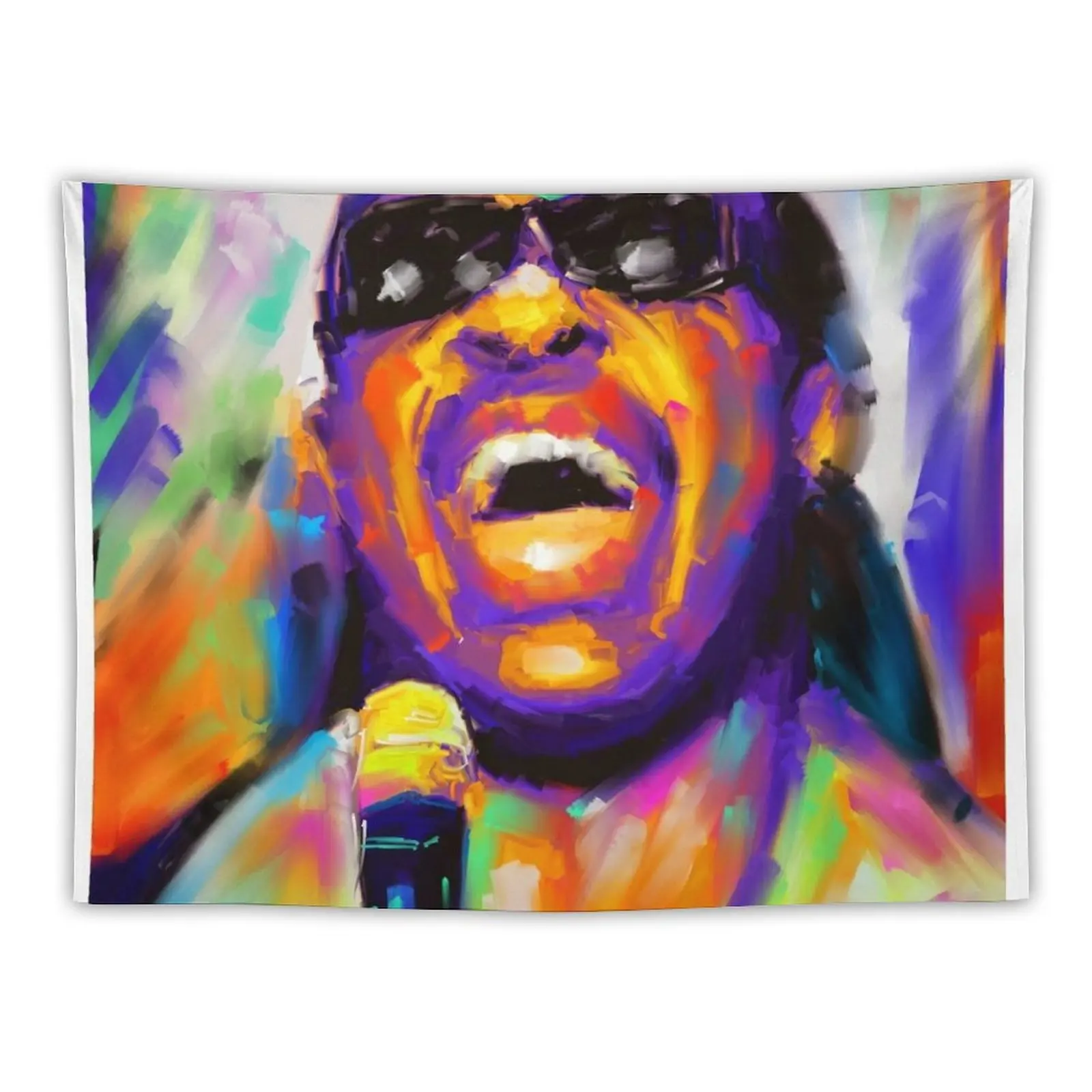 

Colourful portrait of Stevie Wonder Tapestry Custom Tapestry Room Decore Aesthetic