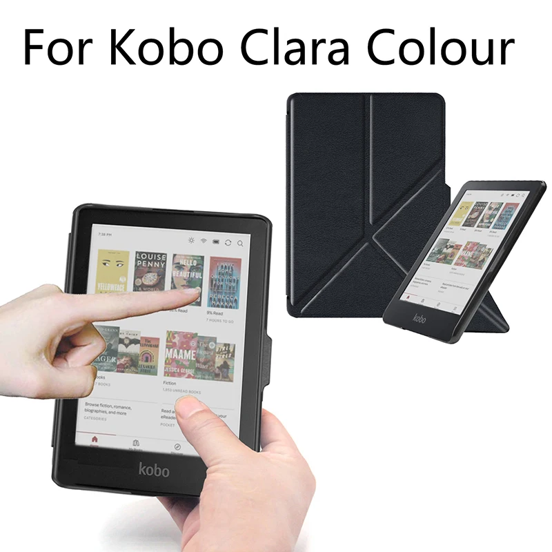 Foldable Protective Case For Kobo Clara Colour 2024 Model N367 E-Book Reader Protector With Stand Bracket Desktop Support