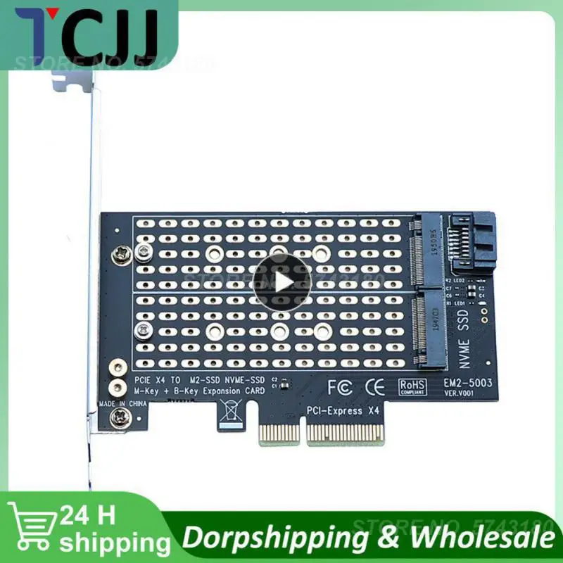 Adapter Board Single/Dual M.2 NVME NGFF To Pcie 4x M2 SSD adapter B/M Key Support PCI Express 3.0 2230-2280 Hard Drives